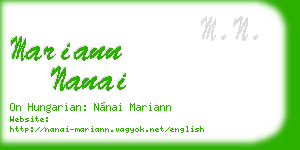 mariann nanai business card